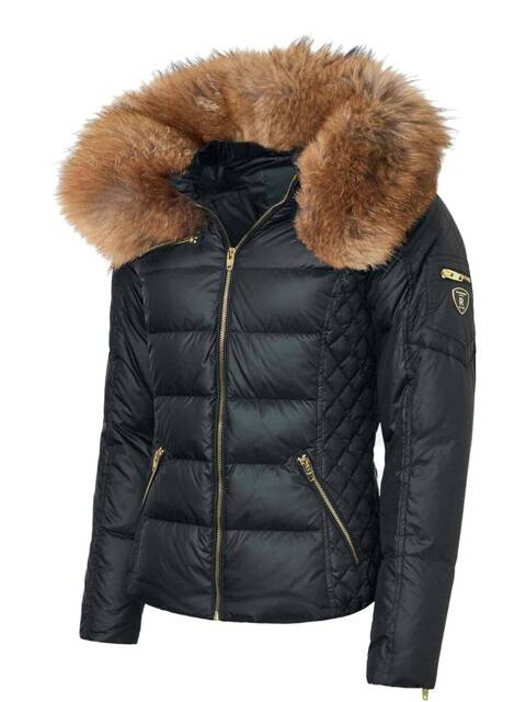 ROCKANDBLUE RITA 63 cm- Krátka čierna páperová bunda