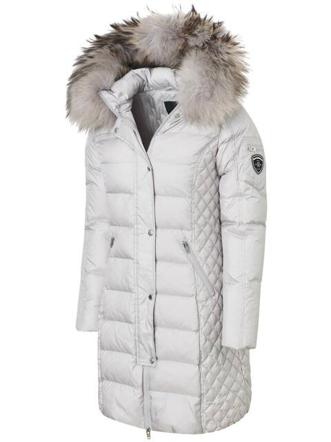 ROCKANDBLUE BEAM 90 cm - Dámska péřová bunda s kapucňou, veľmi úzky strih