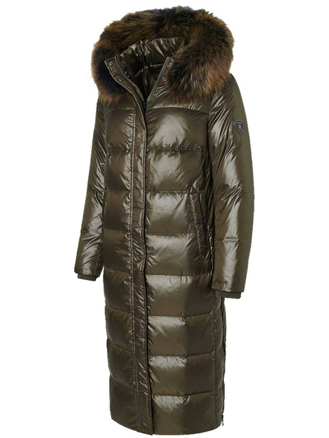 ROCKANDBLUE AIDEEN 112 cm Dlhý zelený oversize páperový kabát