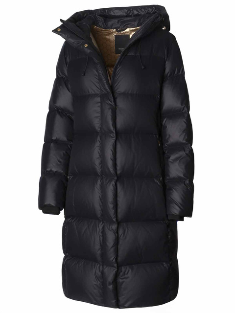 ROCKANDBLUE BONNIE COAT 105 cm - Čierny oversized kabát z peria