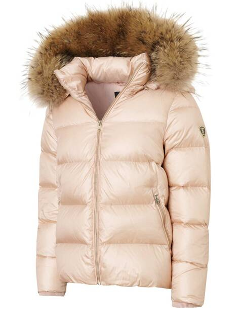 ROCKANDBLUE SASSY 72 cm - Dámska páperová bunda s kožušinovou kapucňou