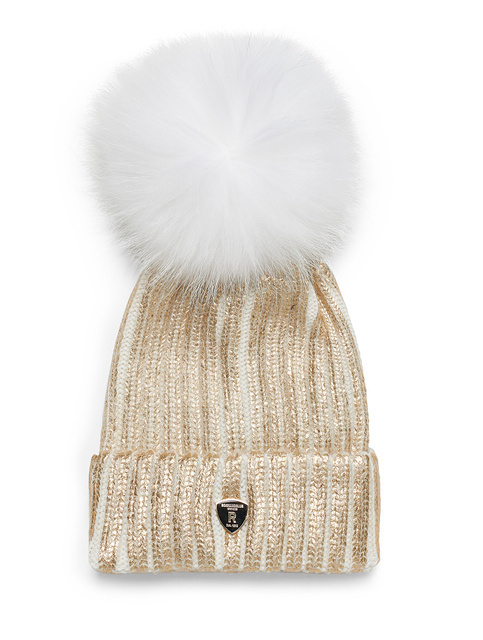 Rockandblue POM POM X čiapka z bieleho zlata