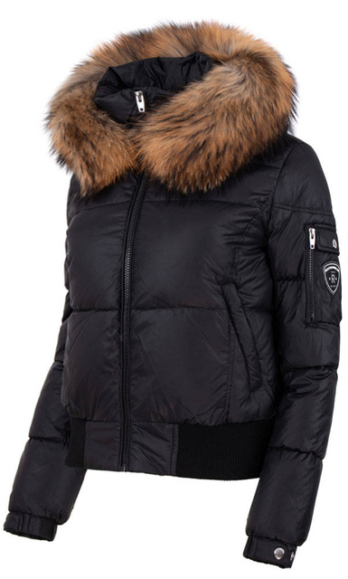 ROCKANDBLUE ELECTRA 57 cm - Mládežnícka páperová bunda s kapucňou a koženkovým golierom