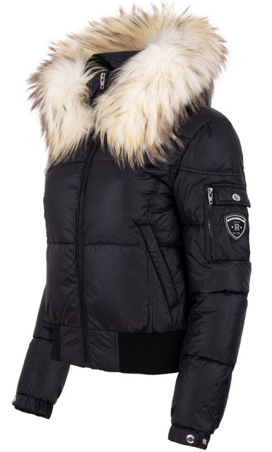 ROCKANDBLUE ELECTRA 57 cm - Mládežnícka páperová bunda s kapucňou a koženkovým golierom