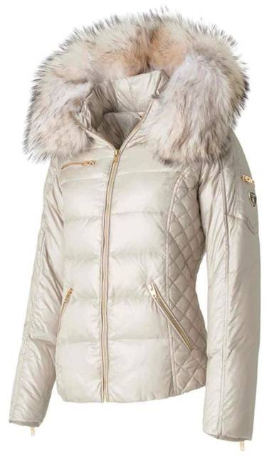 ROCKANDBLUE RITA 63 cm – Krátka péřová bunda s veľmi úzkym strihom z mierne lesklej látky