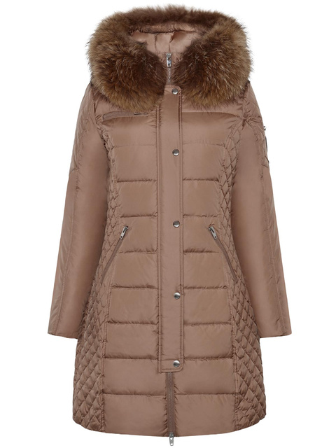 ROCKANDBLUE BEAM 90 cm - Dámska péřová bunda s kapucňou, veľmi úzky strih