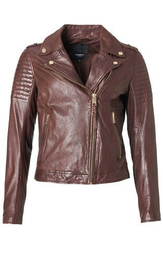 ROCKANDBLUE CINNAMON 55 cm - Dámska kožená bunda ramoneskin v hnedej farbe