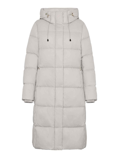 ROCKANDBLUE BONNIE COAT 105 cm - Sivý oversized kabát z peria