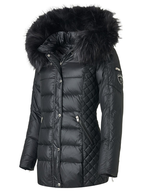 ROCKANDBLUE BEAM MID 75 cm - Púzdrová bunda s kapucňou a mývalím golierom